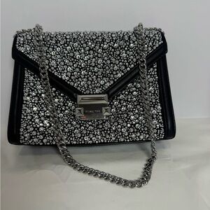 NWOTMichael Kors Whitney Medium Embellished Crystal Shoulder Crossbody Bag Black